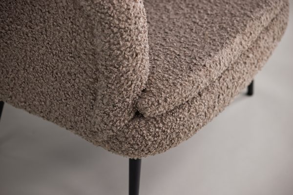 Fauteuil de salon Noth en tissu bouclé esprit rotin (6) Fauteuil de salon Noth en tissu bouclé