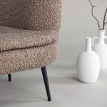Fauteuil de salon Noth en tissu bouclé esprit rotin (7) Fauteuil de salon Noth en tissu bouclé