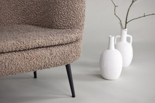 Fauteuil de salon Noth en tissu bouclé esprit rotin (7) Fauteuil de salon Noth en tissu bouclé