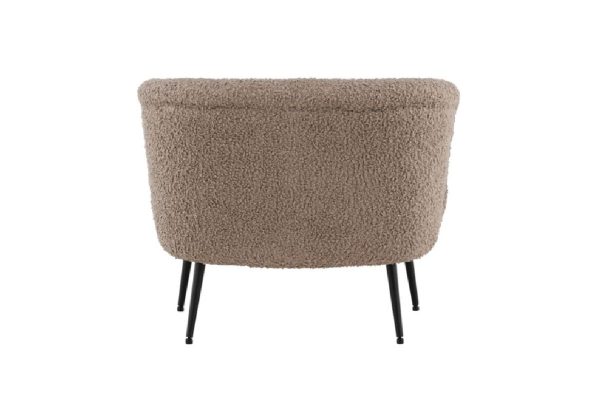 Fauteuil de salon Noth en tissu bouclé esprit rotin (9) Fauteuil de salon Noth en tissu bouclé