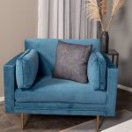 Fauteuil de salon bleu Bosco esprit rotin home (1) Fauteuil de salon bleu Bosco