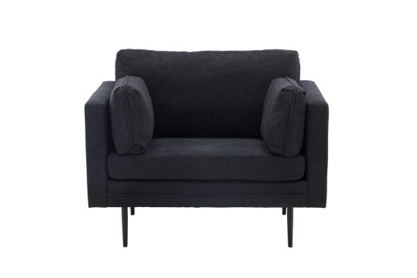 Fauteuil de salon noir Bosco esprit rotin home (2) Fauteuil de salon noir Bosco