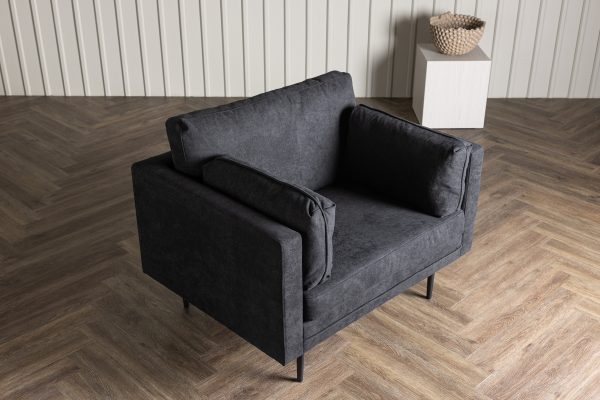 Fauteuil de salon noir Bosco esprit rotin home (3) Fauteuil de salon noir Bosco