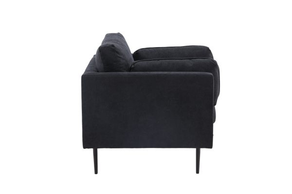 Fauteuil de salon noir Bosco esprit rotin home (5) Fauteuil de salon noir Bosco