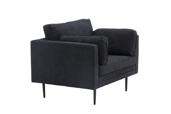 Fauteuil de salon noir Bosco esprit rotin home (6) Fauteuil de salon noir Bosco