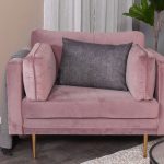 Fauteuil de salon rose Bosco esprit rotin home (3) Fauteuil de salon rose Bosco