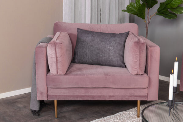 Fauteuil de salon rose Bosco esprit rotin home (3) Fauteuil de salon rose Bosco