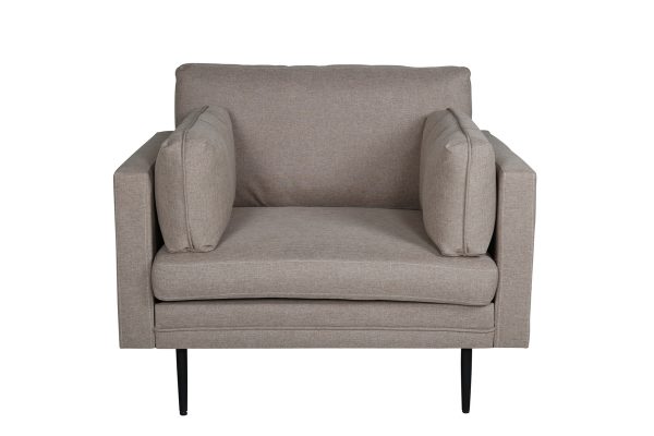 Fauteuil de salon taupe Bosco esprit rotin home (1) Fauteuil de salon taupe Bosco