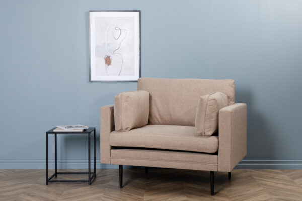 Fauteuil de salon taupe Bosco esprit rotin home (2) Fauteuil de salon taupe Bosco