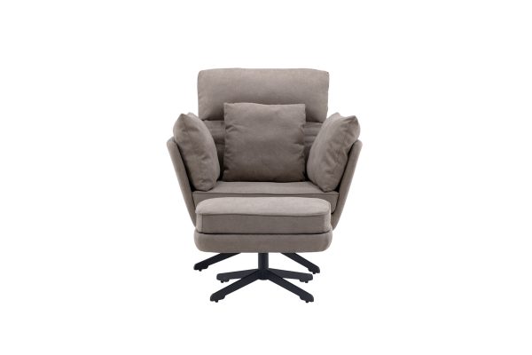 Fauteuil gris avec repose-pieds Magalas