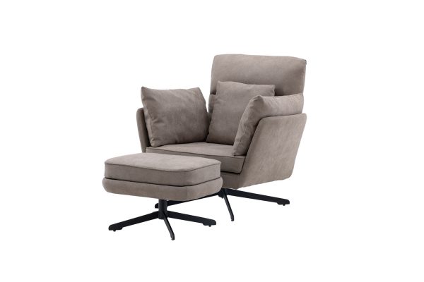 Fauteuil gris avec repose-pieds Magalas