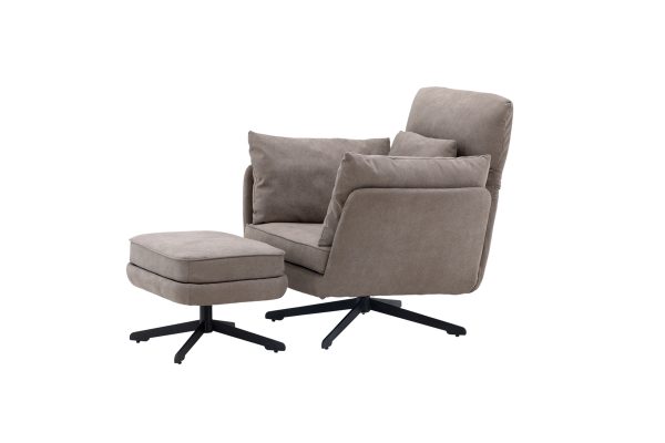 Fauteuil gris avec repose-pieds Magalas