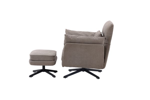 Fauteuil gris avec repose-pieds Magalas