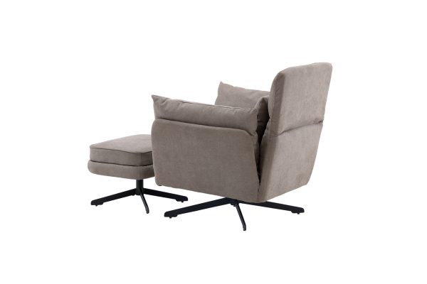 Fauteuil gris avec repose-pieds Magalas