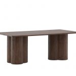 Table basse marron Olga 120x60 cm, table basse rectangulaire en bois avec pieds travaillés pour salon