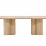 Table basse naturelle Olga 120x60 cm, table basse rectangulaire en bois avec pieds travaillés pour salon