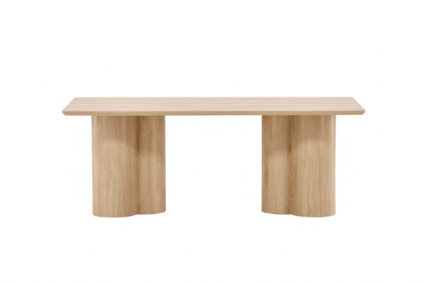 Table basse naturelle Olga 120x60 cm, table basse rectangulaire en bois avec pieds travaillés pour salon