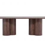 Table de repas marron Olga 210x100 cm, table à manger rectangulaire en bois pour 6 personnes
