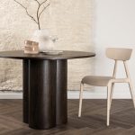 Table repas marron ronde Olga esprit rotin home (6) Table repas marron ronde Olga