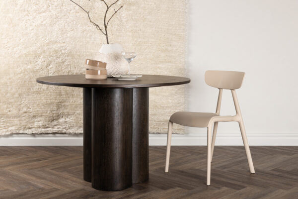 Table repas marron ronde Olga esprit rotin home (6) Table repas marron ronde Olga