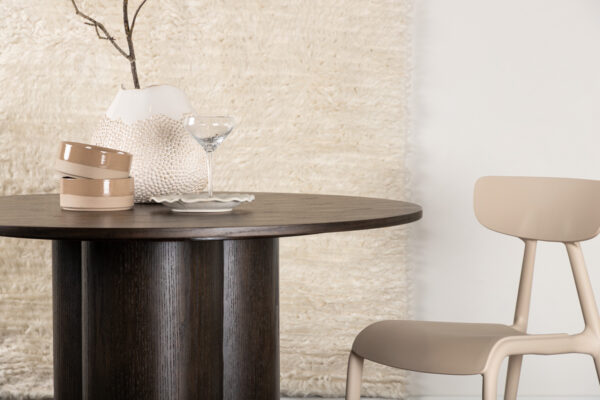 Table repas marron ronde Olga esprit rotin home (7) Table repas marron ronde Olga