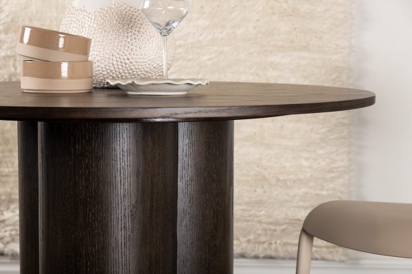 Table repas marron ronde Olga esprit rotin home (9) Table repas marron ronde Olga