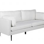 Canapé 3 places Bosco blanc en tissu avec pieds en acier noir, canapé confortable au design scandinave contemporain