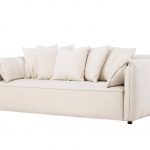canape 3 places blanc torres (3) Canapé 3 places Torres blanc en tissu polyester avec pieds en bouleau, canapé confortable au design contemporain