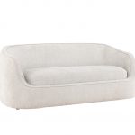 Canapé 3 places Eliot gris clair en tissu avec lignes arrondies, canapé confortable au design contemporain