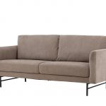 Canapé 3 places Himmel marron en tissu avec pieds métal, canapé confortable au design contemporain pour salon élégant