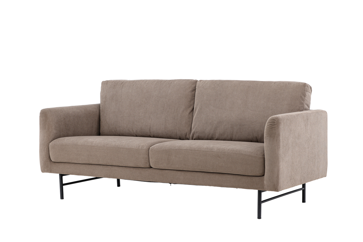 canapé 3 places himmel marron (4) Canapé 3 places Himmel marron en tissu avec pieds métal, canapé confortable au design contemporain pour salon élégant