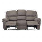 canapé 3 places inclinable gris salvino (2) Canapé inclinable gris Salvino en microfibre avec fonction relax et assises confortables