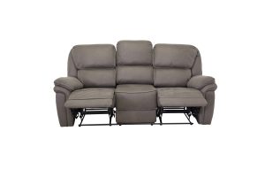 Canapé inclinable gris Salvino en microfibre avec fonction relax et assises confortables