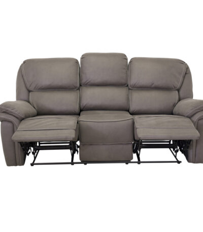 Canapé inclinable gris Salvino en microfibre avec fonction relax et assises confortables