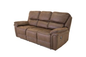 Canapé inclinable marron Salvino en microfibre avec fonction relax et assises confortables