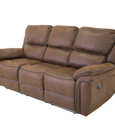 Canapé inclinable marron Salvino en microfibre avec fonction relax et assises confortables