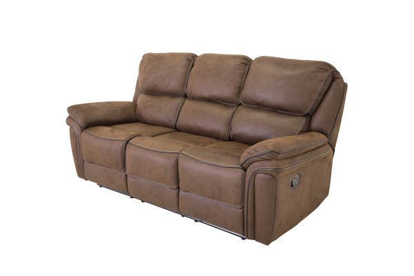Canapé inclinable marron Salvino en microfibre avec fonction relax et assises confortables