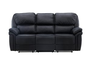 Canapé inclinable noir Salvino en microfibre avec fonction relax et assises confortables