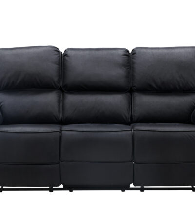 Canapé inclinable noir Salvino en microfibre avec fonction relax et assises confortables