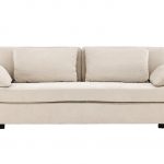 Canapé 3 places Mae beige en tissu avec pieds en hévéa, canapé confortable au design contemporain