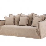 Canapé 3 places Oscar marron en coton avec housses amovibles, canapé confortable au design contemporain