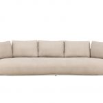 Canapé 4 places Stane beige en tissu avec structure métal, canapé confortable au design contemporain pour grand salon