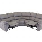 Canapé d'angle inclinable gris Salvino en microfibre avec fonction relax et assises généreuses