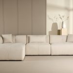Canapé d’angle beige Polycarpe