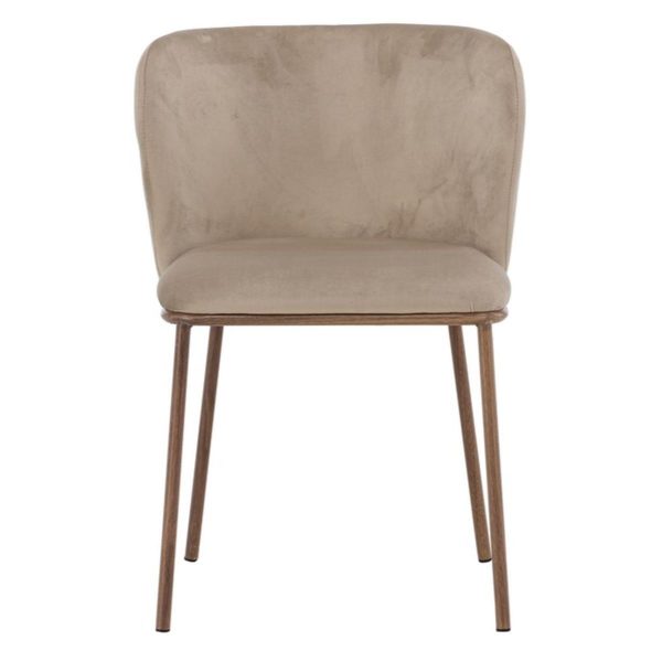 chaise de salle a manger edona beige (2) Chaise de salle à manger beige Edona – lot de 2