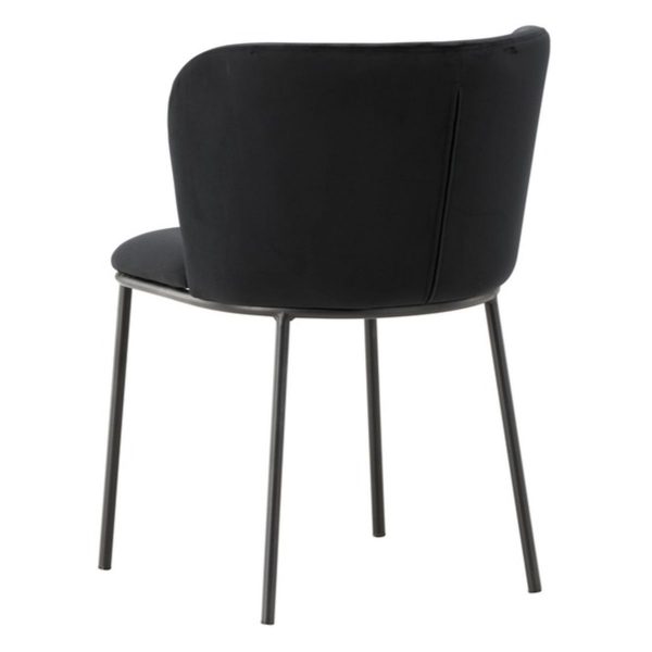 chaise de salle a manger edona noire (3) Chaise de salle à manger noire Edona – lot de 2