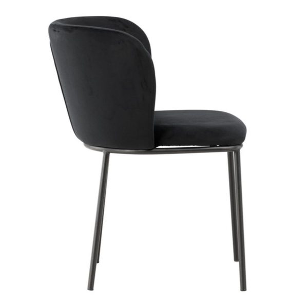 chaise de salle a manger edona noire (4) Chaise de salle à manger noire Edona – lot de 2