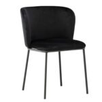 chaise de salle a manger edona noire (5) Chaise de salle à manger noire Edona – lot de 2