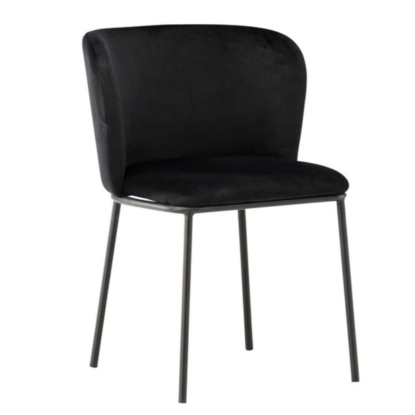 chaise de salle a manger edona noire (5) Chaise de salle à manger noire Edona – lot de 2