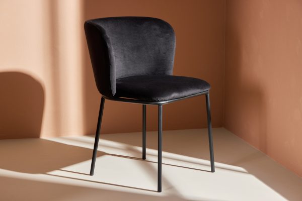 chaise de salle a manger edona noire (7) Chaise de salle à manger noire Edona – lot de 2